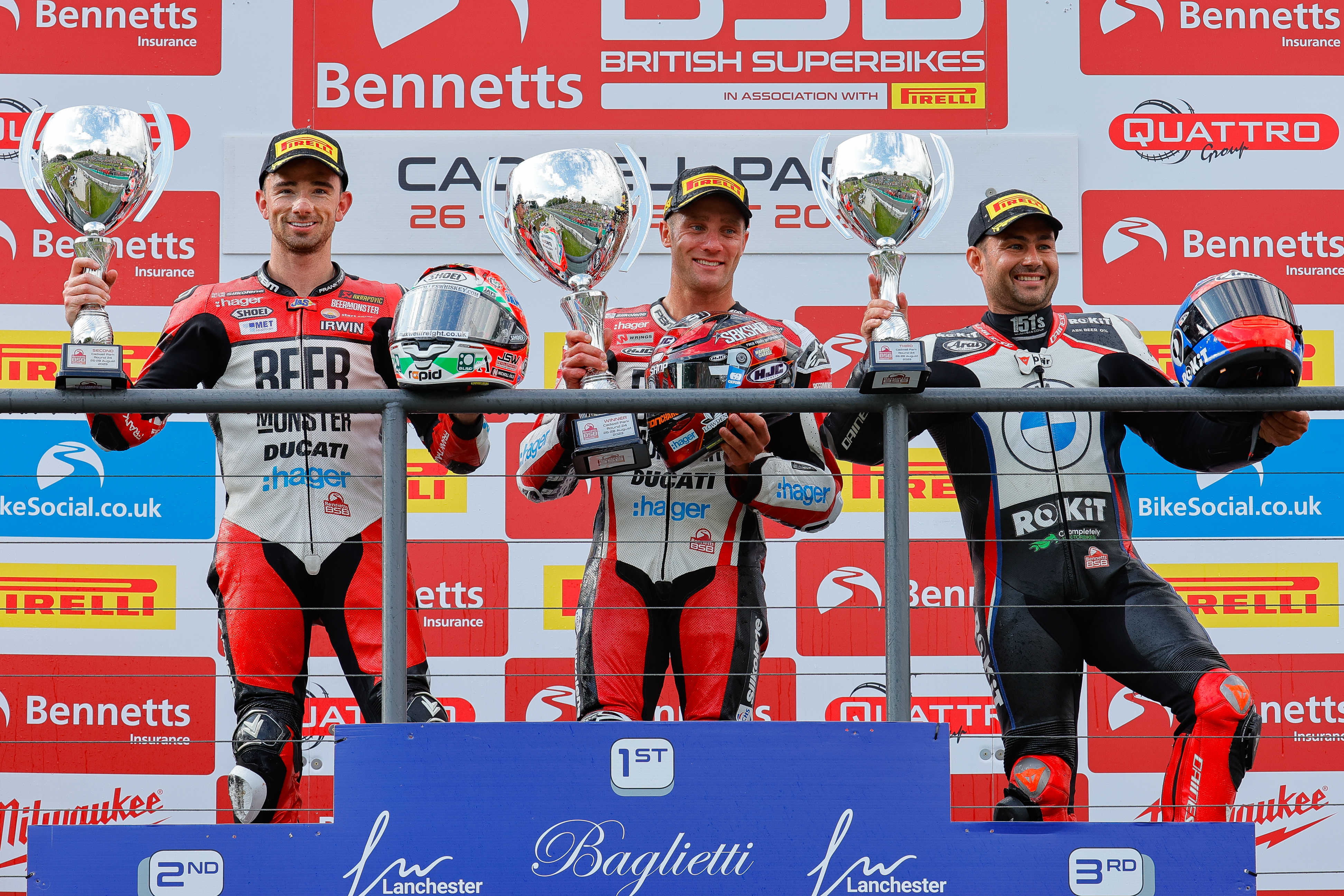 Cadwell Park, 2023, Race 3, podium, Irwin, Haslam , Bridewell ,BSB, BMW,British Superbikes, Ducati